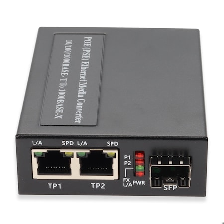 Add-On 10/100/1000BASE-TXRJ-45 X2 TO 1 OPEN SFP PORT POE+ 30W MEDIA CONVERTE ADD-GMC-2RJSFP-POE+